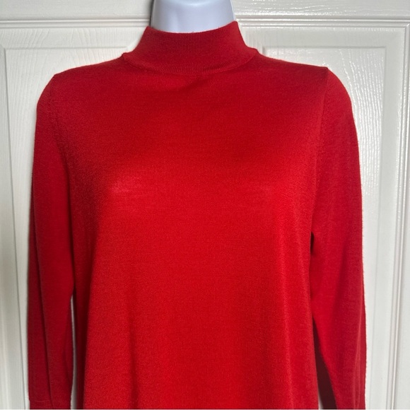 Anthropologie Moth Small Pullover Wool Blend Sweater Top Lightweight Soft Red - Picture 3 of 14
